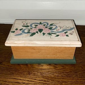 Vintage Flower Wooden Keepsake Box